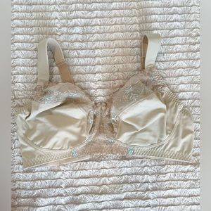 CURVE MUSE Nude Something Blue Lace Full Figure Bra Size 44DD Beige